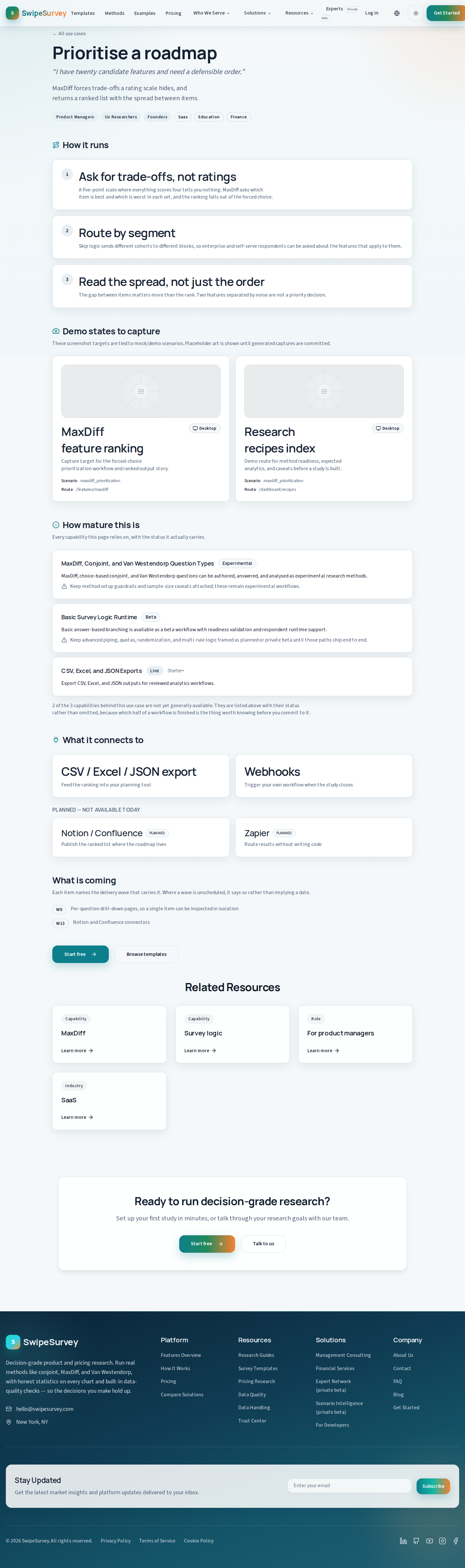 Public MaxDiff workflow and its decision framing.