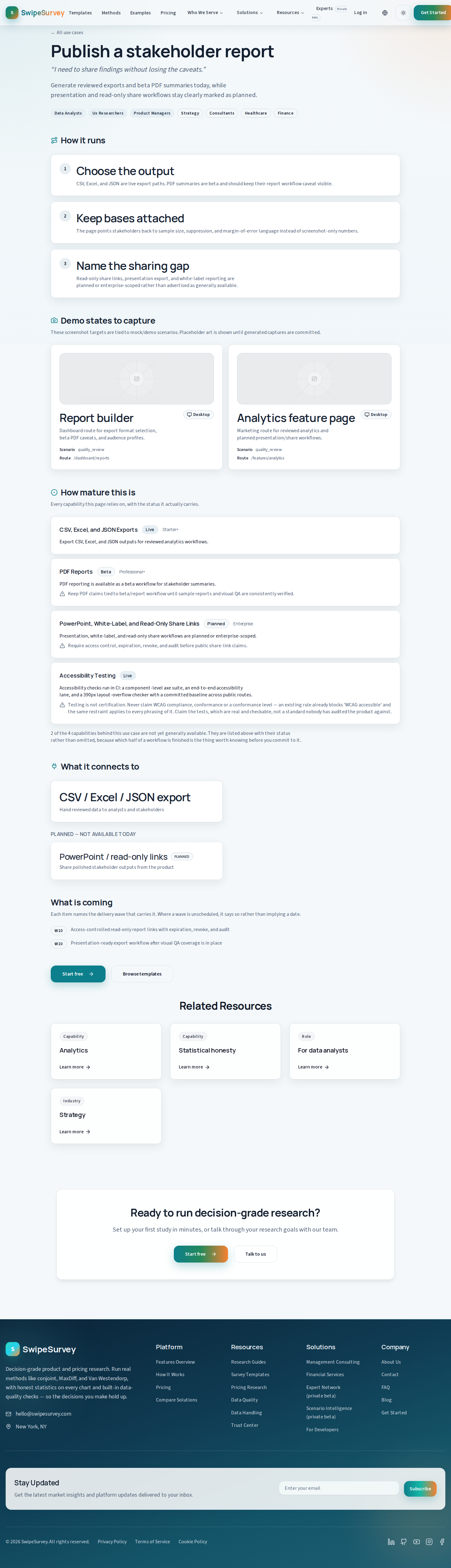 Public stakeholder-report workflow capture.